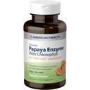 בריאות אמריקאית פאפאיה Enzyme Chewable Tablets - מקדם Absorption חומרים מזינים, Helps Digestion ו- Freshens נשימה עם שמן Chlorophyll & Pepermint - Gluten-Free, Vegetarian - 250 Count
