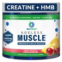 BioTrust Ageless שריר בונה - אבקת Creatine HMB עם ויטמין D3 & Betaine - Build & Preserve Declining השריר Mass & Power - פירות פונץ', 30 משרתים
