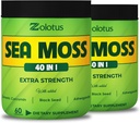 Zolotus (2 Packs 60 קפסולות Sea Moss תוסף 40 ב 1, עם כורכום Turmeric, Ashwagandha Root, Bladderwrack for Immune System, Body Balance & Heart Health