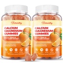Calcium Magnesium Zinc Gummies עם ויטמין D3 & K2 - High Absorption Magnesium Glycinate 400 מ"ג - סוכר חינם Calcium תוסף - תמיכה בשרירים עצביים עצביים Mood & Immunity - עבור מבוגרים גברים נשים ילדים