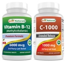 הטוב ביותר ויטמין B12 6000 mcg & ויטמין C 1000 מ"ג