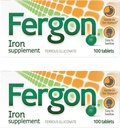 Pergon High Potency Iron High Soluble & Easily Digested, 27 מ"ג ברזל, 100 טבליות