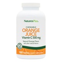 NaturesPlus Orange Juice ויטמין C 500 מ"ג - 180 טבליות Chewable, Pack of 2 - מקדם בריאות Immune - Gentle on Your Stomach - טבעוני, Gluten Free - 360 Total Servers
