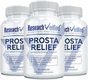 מחקר המאומת Prosta Relief - Saw Palmetto and Bioperine - Prostate Health; Bladder & Urinary Health, Drive and Performance; Pure, 90 קפסולות (Pack of 3)