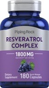 Piping Rock Resveratrol Complex 1800 מ"ג | 180 קפסולות | Grape Seed Extractd Extracted