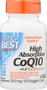 מינון גבוה הטוב ביותר של דוקטור CoQ10 קפסולות ירקות, 200 מ"ג, 60 הרוזן