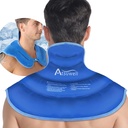 Atsuwell Ice Pack for Neck and Shoulders Cold Compression, Shoulder Ice Packs Reusable Gel Pack, High Upper Back Cold Pack Wrap for Neck, Shoulder, Hip, Blue
