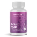 Seroflora Boric Acid Vaginal Suppositories - מקדם את איזון ה- pH Vaginal ו Odor שליטה עם אבקת USP רפואי כיתה יפה, Easy Dissolve, Made in USA -600 מ"ג 60