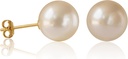 פורסם ב-Newwater Pearl Stud Earrings 14K Gold Plated סטרלינג Silver Round for Women Hypoallergenic