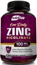 NutriFlair Zinc Picolinate 100 מ"ג, 120 קפסולות - טבעוני, non-GMO, המיוצר בארה"ב, מעבדת צד שלישי נבדקה