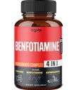 agobi 4in1 Benfotiamine תוסף - 2 חודשים עבור Digest, ייצור אנרגיה & Immune - Plus Turmeric Curcumin Root, Ashwagandha Root & אורגני התעמלותnema Silvestre - 120 קפסולות