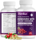 ברברין HCL קפסולות 1200 מ"ג - תוספת ברברין עם Ceylon Cinnamon, Chromium, Veggies בלגן - תמיכה מטאבוליזם ומערכת החיסון, Gut Health - 120 ct Easy to Swallow Vegan Pills