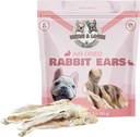 Benji & Louie Air Dried Whole Rabbit אוזניים עם Fur - טיפול טבעי לכלבים או צ'יפס כלבים, יחיד אינטגרטיבי, 1.5 oz, 4 עד 6 Count