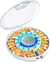Daviky Automatic Pill Dispenser עבור Elderly עם אזעקה, 28 ימים אלקטרונית Locked Pill Box, Sound & Light מזכירים עבור תרופות, ויטמינים, ותוספים