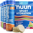 Nuun Sport Electrolyte Tablet עם Magnesium, Calcium, Potassium, Chloride & Sodium, Gluten Free & טבעוני, מעורב פלברס, 4 Pack (40 משרתים Total)