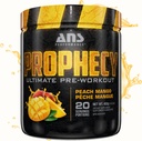 ANS ביצועים Prophecy Pre Workout אבקה (20 משרתות, 14.5 oz) - גלן חינם טרום עבודה פורמולה - אנרגיה וכוח - סוכר חינם להגדיל את כוח העבודה וולום (Peach מנגו)