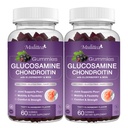 Moittea Glucosamine Chondroitin Gummies - תוספת תמיכה משותפת תוספת כוח עם MSM & Elderberry עבור תמיכה טבעית משותפת, אנטי-חמצן תמיכה למבוגרים, גברים ונשים-(2 Pack)