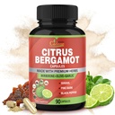 קאדיאן Citrus Bergamot תוספי מזון, 90 Caps, 3 חודשים אספקה וברברין, אוליב, Guggul, Garlic, Pine Bark, Black Pepper
