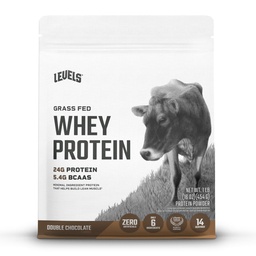 רמות Grass פדו אבקת חלבון Whey, אין מלאכותיות, 24G של חלבון, שוקולד כפול, 1LB