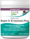 Ionic Fizz Super D-K Calcium Plus על ידי Pure Essence - עם תוספת מגנזיום, ויטמין D3, ויטמין K2 עבור עצמות חזקות ותמיכה מתח - מעורב ברי - 14.82oz
