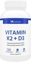 ML Naturals ויטמין K2 + D3 120 קפסולות ירקות, NSF-Certified & cGMP-Compliant