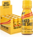 NAKED תזונה עירום Fire Shot - Natural Energy Shots, ג'ינג'ר Root, Raw Apple Cider Vinegar, אורגני ג'ינסנג ו- Ashwagandha, Detox, Energy Wellness Shots - 2.5Oz, 12 Pack