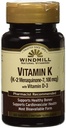 Windmill ויטמינים טבעיים ויטמין K (K-2 Menaquinone-7, 100mcg) 60 טבליות (Pack of 1)