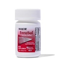 Major Ferosul - Ferrous Sulfate 325 מ"ג טבליות עם 65 מ"ג של ברזל אלמנטרי - תוספת ברזל לנשים, גברים - אדום - 100 טבליות - אריזה של 1