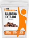 BulkSupplements.com Guarana לחלץ אבקת - תוספי Caffeine טבעיים, מ Guarana Seed, Guarana אבקת - Gluten Free, 800 מ"ג לשרת, 500g (1.1 lbs) (Pack of 1)