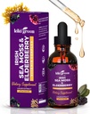 KIKI Green Liquid Sea Mosss + Elderberry טיפות - Ultra Concentrated Sea Mosss תוספת של Raw Sea Mosss ו-El Elderberry עבור תמיכה חיסונית, תמיכה בריאות, 2 Fl Oz