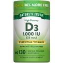 ויטמין D3 1000 IU Softgels | High Potency Formula | 25 mcg | Non-GMO & Gluten Free Supplement