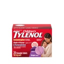 Tlenol Chewables עם 160 מ"ג Acetaminophen, כאב Reliever & Fever הקטנת הסימפטומים של ילדים קר + שפעת, כאבי ראש, Soreגרון & Toothache, Aspirin-Free, Grape Flavor, 24 ctekor