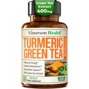 תוסף Turmeric Curcumin עם תמצית תה ירוק (ECGC) ווויטמין C לבריאות משותפת, אנרגיה ו Inflammation Balance - אורגני Tumeric Curcumin עם Black Pepper - Gluten-Free, non-GMO - 60 קפסולות