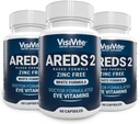 הם 2 Zinc Free White Eye ויטמינים - Zeaxanthin Plus Lutein Macular Eye ויטמינים - Soy-Free - Zinc ו-Copper חינם Macular Health Formula - חבילת של 3 3