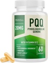 תוסף PQQ 20 מ"ג | Mitochondrial Biogenesis & Energy Optimizer with CoQ10 & ויטמין B12 | תמיכה בריאות המוח & Mitochondria הפקה