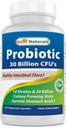 Best Naturals Probiotic 10 Strains & 30 מיליארד CFU Intestinal פלורה, 120 קפסולות Veggie - Shelf Stable Probiotic (446365)