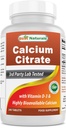 Best Naturals Calcium Citrate עם ויטמין D-3 240 טבליות (240 הרוזן)