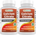 Best Naturals Calcium Citrate עם ויטמין D-3 240 טבליות (240 הרוזן)