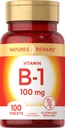 ויטמין B1 100 מ"ג (Thiamine) - 100 Count - Vegetarian, non-GMO & Gluten Free Supplement - by Nature's Reward