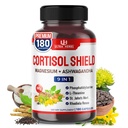CORTISOL Shield 9-in-1 - מגנזיום + Ashwagandha עם Phosphatidylserine, L-theanine, St. John's Wort, Rhodiola Rosea - תמיכה בהרגעה, איזון - ארה"ב Made (Pack of 1))