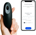 Moonbird Breathing Tool forlaxation & Sleep Support - מדריך ל- Calm, מדיטציה ותמיכה במתח - Portable & Rechargeable - Black Grey