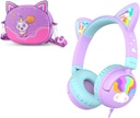 iClever Wired Kids Headphones Cat Meow Lollipop & Headphones Case Bundles