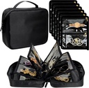 תכשיטים נסיעות מארגנת מקרה, Jewelry Bags עבור נסיעות, תכשיטים Binder עם 24 Pcs Clear Zipper Velvet Pouches עבור סטינג ארינג, טבעות, תכשיטים, Bracelet, Watch (שחור)
