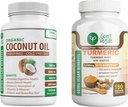 שמן קוקוס אורגני ו- Turmeric Curcumin, קפסולות ג'ינג'ר Bundle!