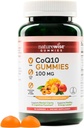 NatureWise CoQ10 Gummies 100 מ"ג - Peach מנגו פלפור - תוספת עבור Heart Health & Antioxidant פעילות - Pectin- Based, טבעוני, סויה וגלוטן חינם, Non-GMO - Count 90[45-Day Supply]