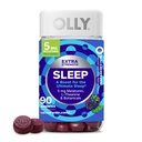OLLY תוספת כוח שינה חניכיים 5 מ"ג מלטונין, L-theanine, Chamomile, Lemon Balm Extracts, Sleep Aid, BlackBerry Flavor - 90 Count Count