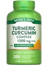 האמת של Nature Turmeric Curcumin Complex | 1500 מ"ג | 200 קפסולות | עם Black Pepper Extract