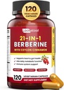 21-in-1 Berberine תוספת עם Ceylon Cinnamon - אורגני Berberine HCL Phytosome, 5X גבוה יותר Absorption עבור Metabolism תמיכה 120 קפסולות