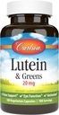 קרלסון - Lutein & Greens, 20 מ"ג, תמיכה בראייה ותפקוד עין, Antioxidant, 180 קפסולות צמחוניות