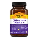 המדינה חיים אומגה 3-6-9 תוסף שלם - 1,534 מ"ג אומגה Fatty Acids - תומך Cardiovascular, Brain, Skin & Immune Health - מוסמך Gluten Free, non-GMO - 90 Softgels